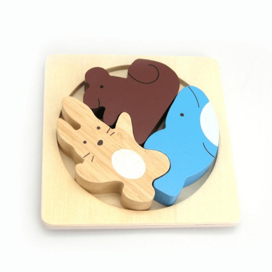 Wooden Toys Kaper Kidz Animal Puzzles | Stacking Animal Friends Puzzle