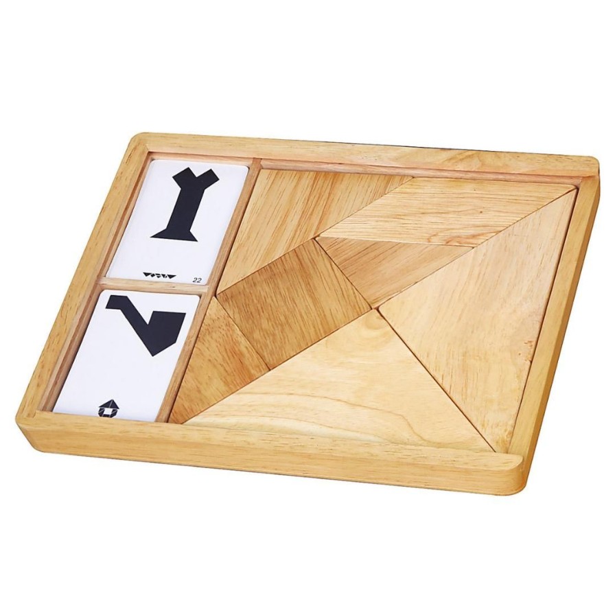 Wooden Toys Viga Shapes & Colours | Natural Tangram Set