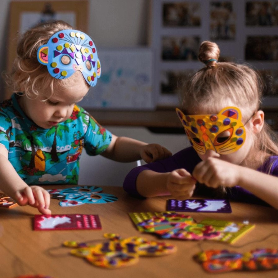 Wooden Toys Djeco Fine Motor Skills | Do It Yourself-Jungle Animal Masks-Set Of 8