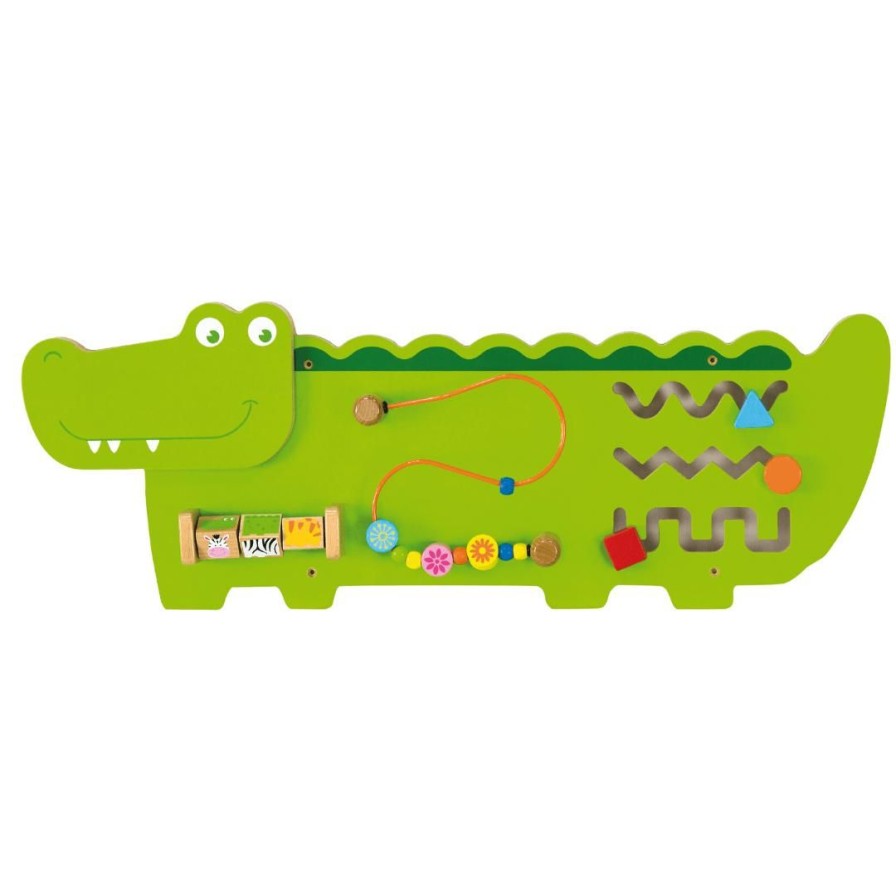 Wooden Toys Viga Shapes & Colours | Crocodile Wall Activity Unit