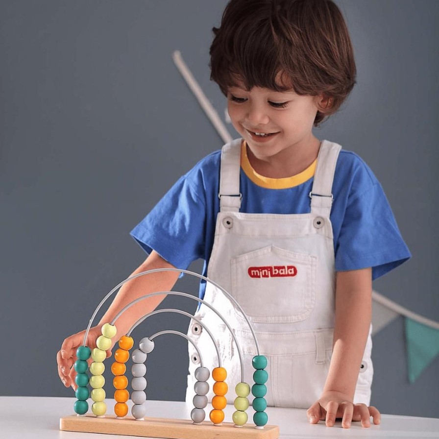 Wooden Toys Kaper Kidz Montessori Toys | Rainbow Abacus