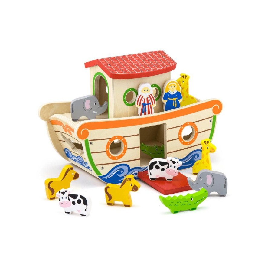 Wooden Toys Viga Animals | Noah'S Ark Shape Sorter With Chunky Animals