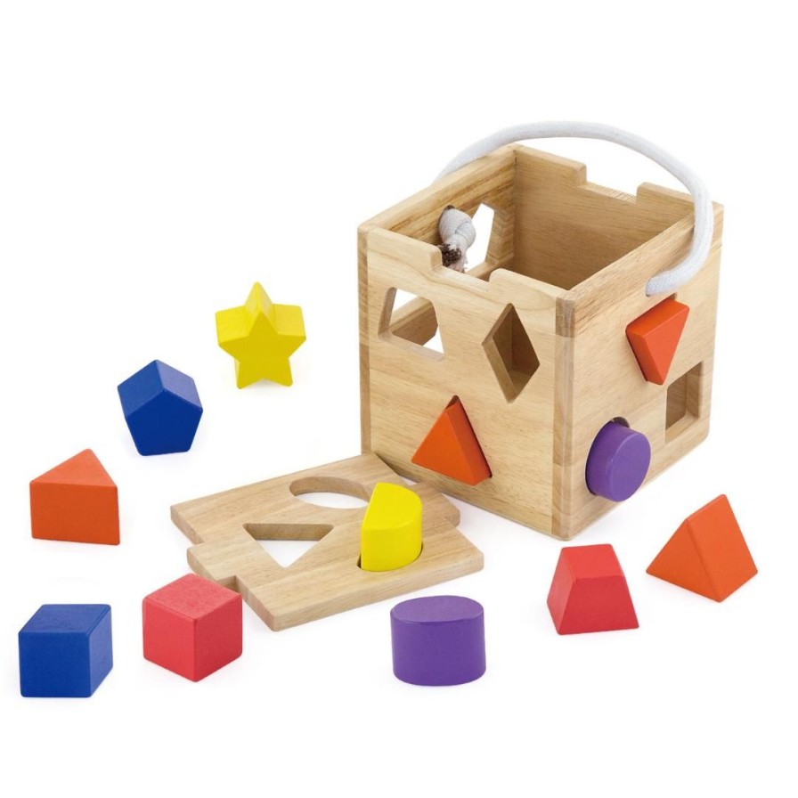 Wooden Toys Viga Fine Motor Skills | Shape Sorter With 12 Blocks