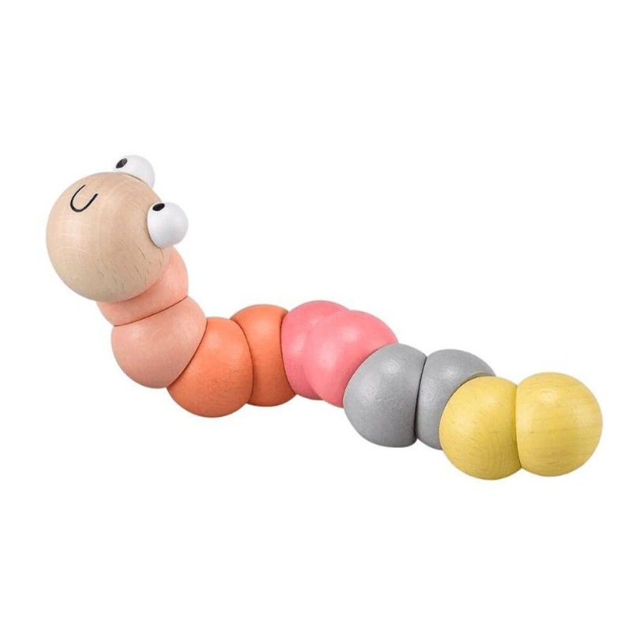 Wooden Toys Kaper Kidz Fine Motor Skills | Pastel Bendy Worm