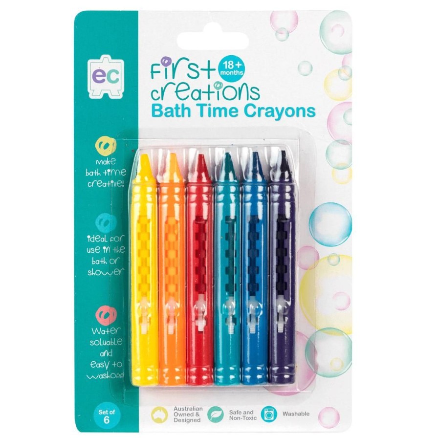 Wooden Toys ed.vantage Fine Motor Skills | Bath Crayons-Set Of 6