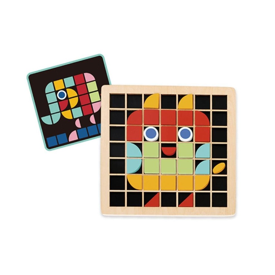 Wooden Toys Tooky Toy Shapes & Colours | Mosaic Wooden Board And Tiles