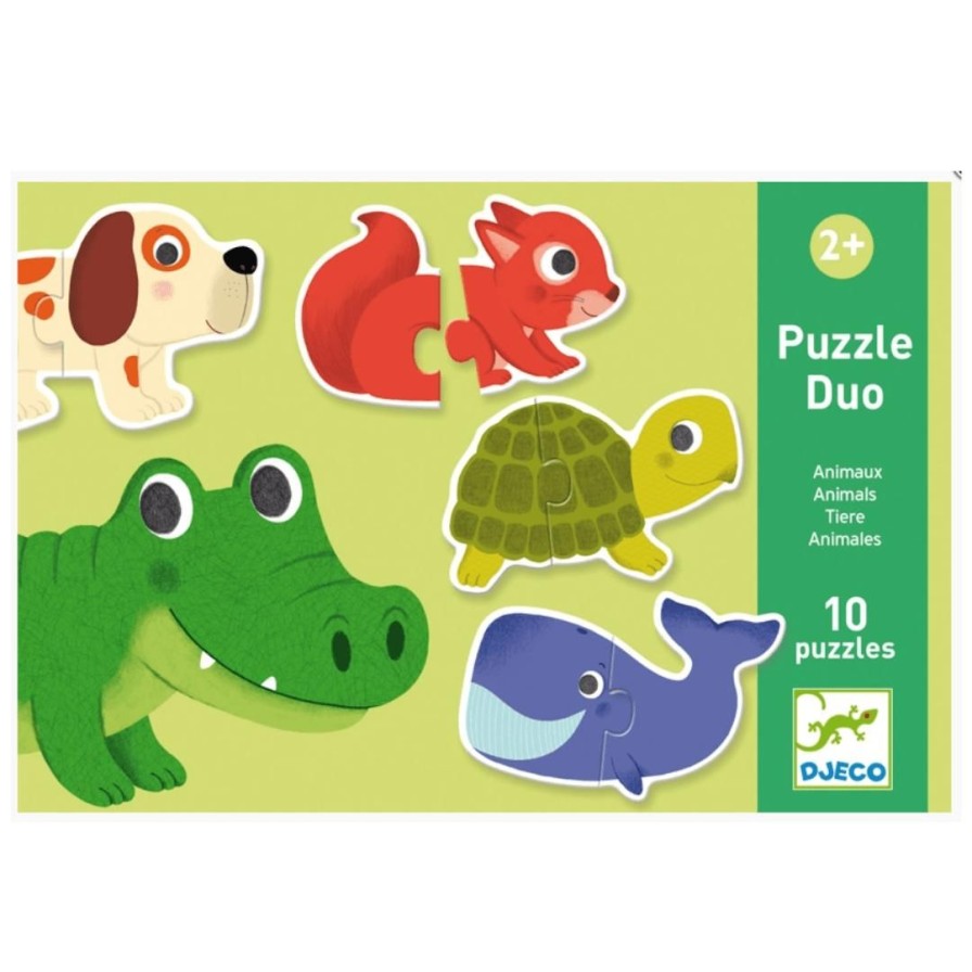 Wooden Toys Djeco Animal Puzzles | Duo Animal Puzzles-Set Of 10 Puzzles