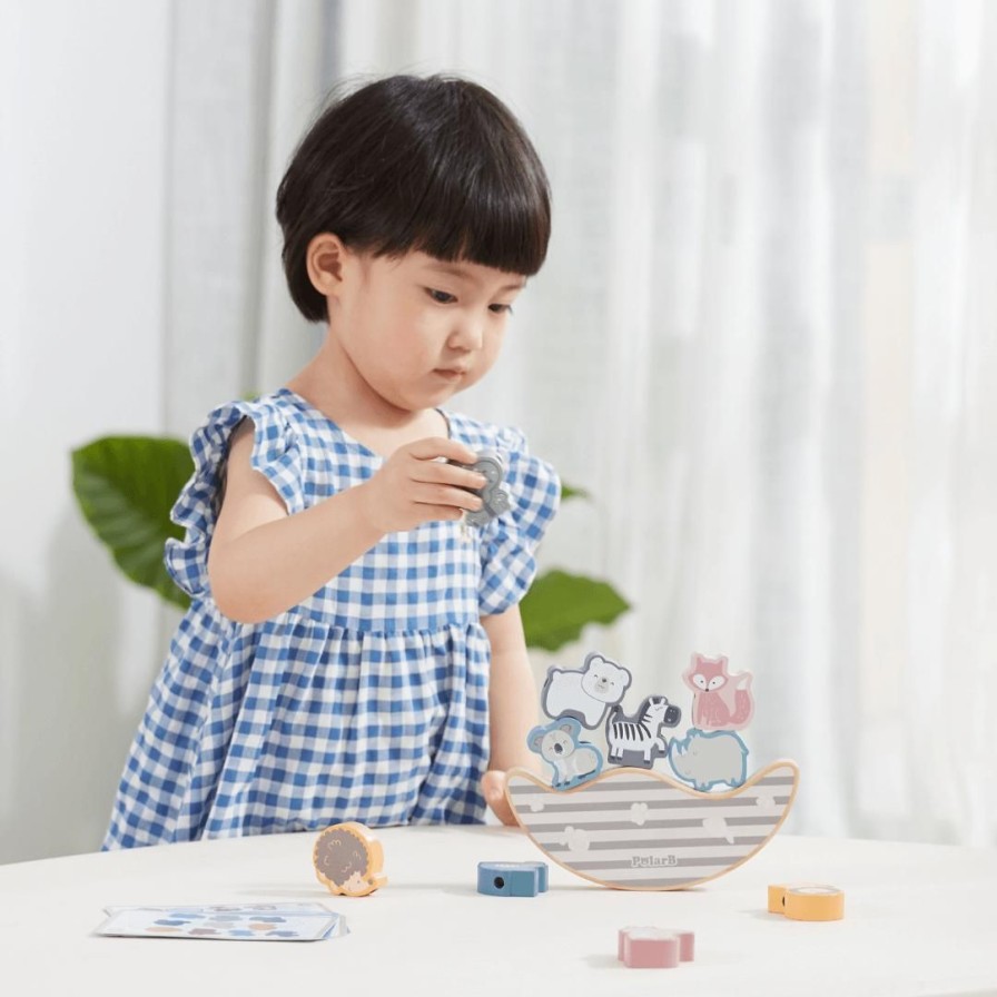 Wooden Toys Viga Board Games & Activities | Pastel Balancing And Lacing Game