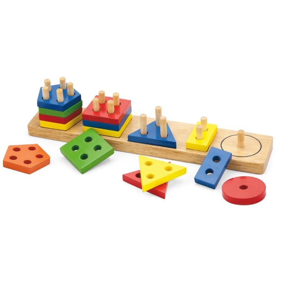 Wooden Toys Viga Fine Motor Skills | Geometric Shape Sorter