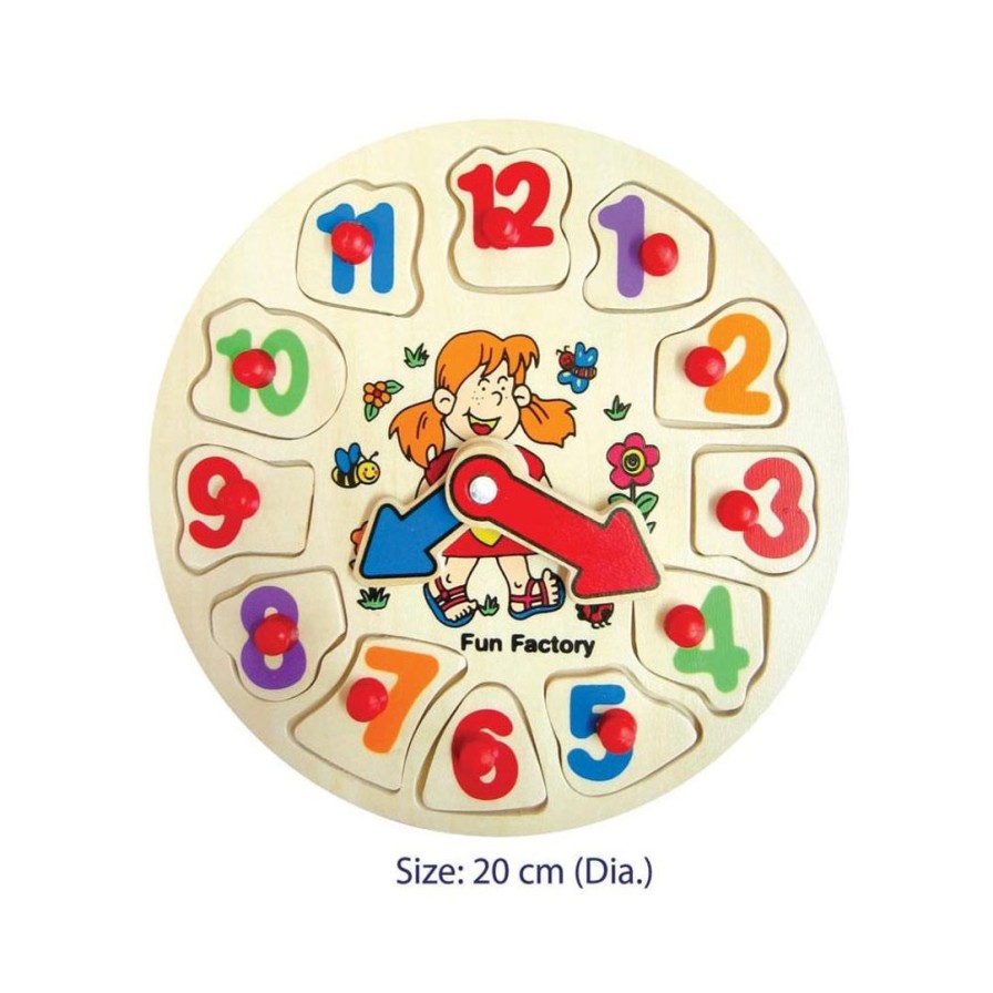 Wooden Toys Fun Factory Baby & Toddler Puzzles | Puzzle Clock-Garden Girl