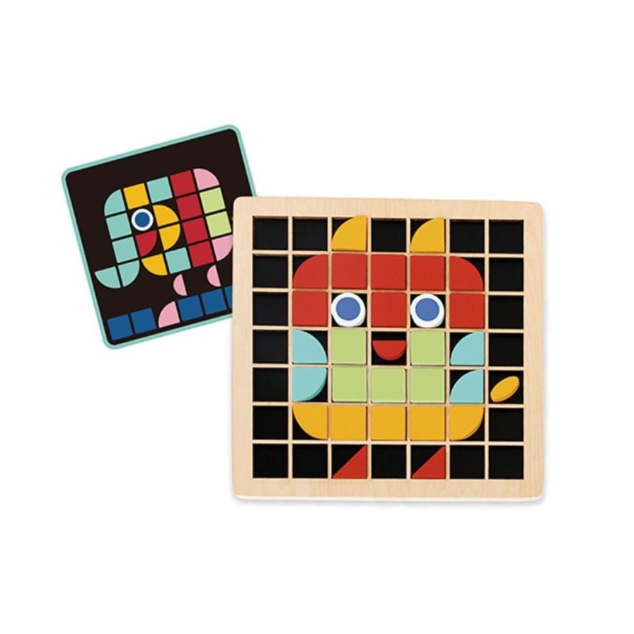 Wooden Toys Tooky Toy Fine Motor Skills | Mosaic Wooden Board And Tiles