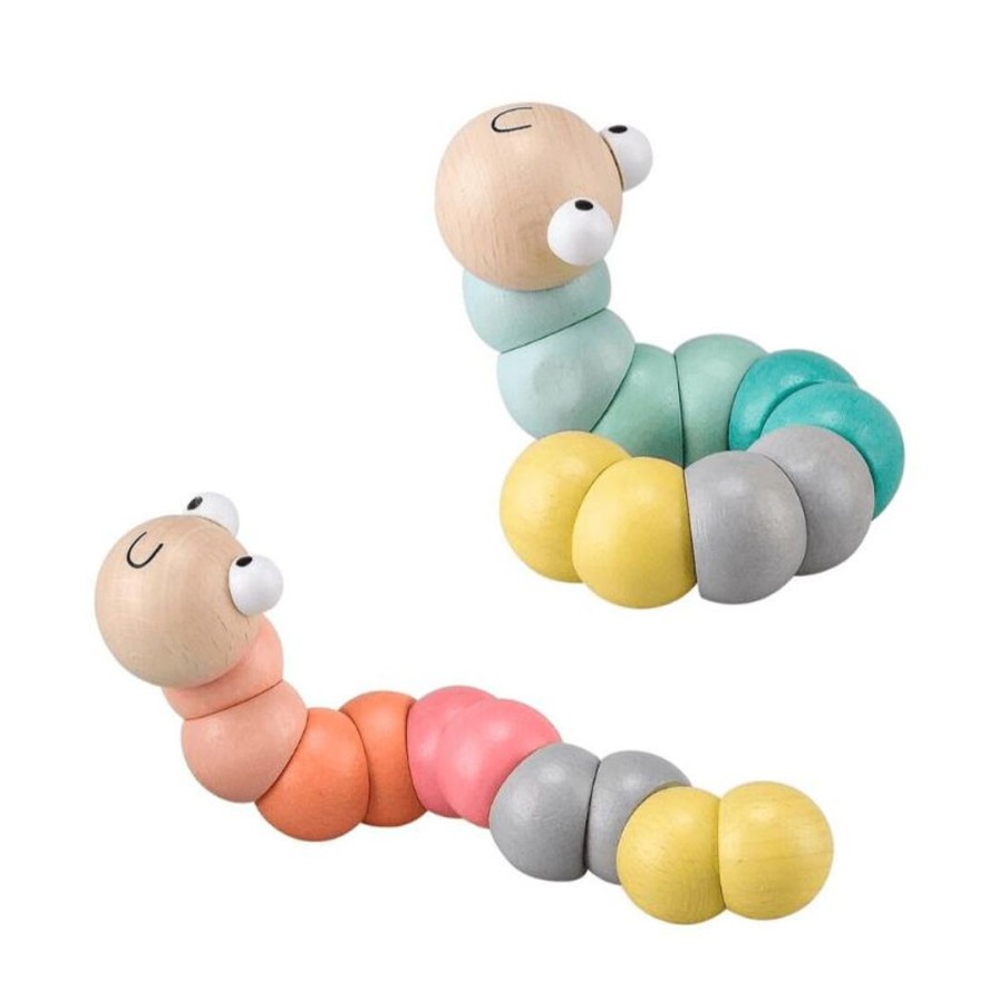 Wooden Toys Kaper Kidz Shapes & Colours | Pastel Bendy Worm