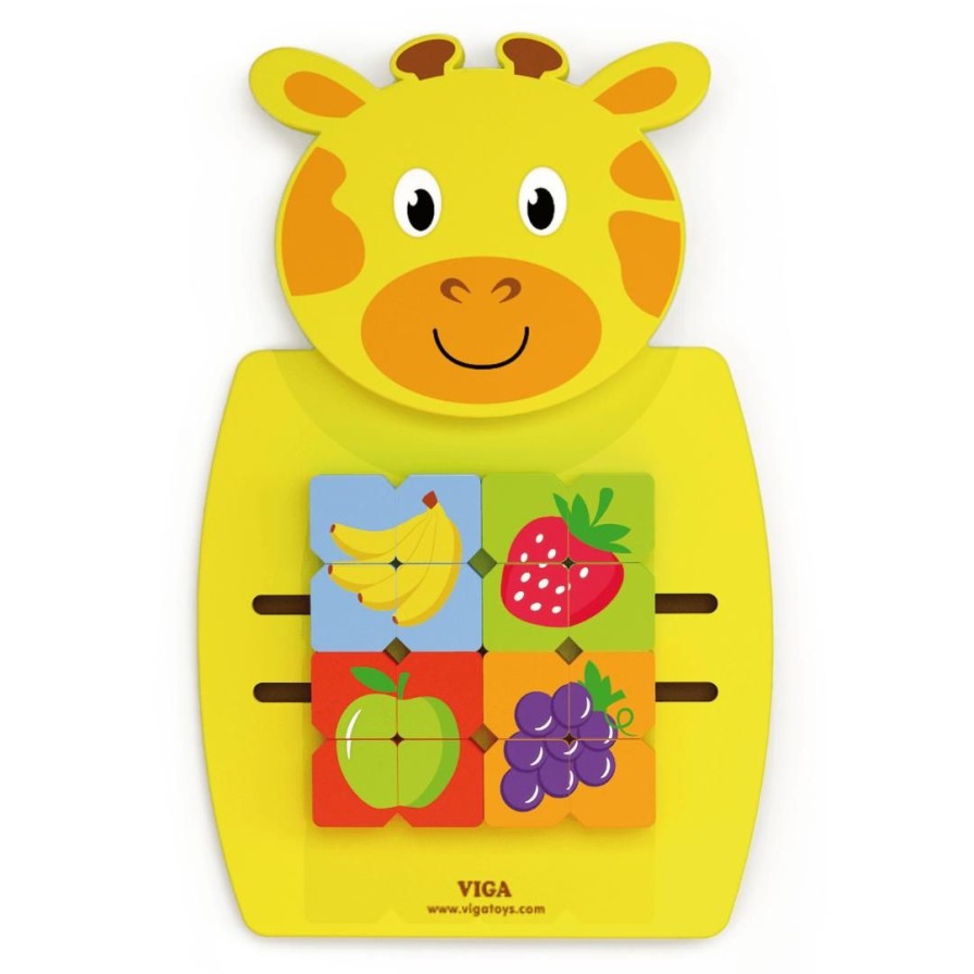 Wooden Toys Viga Activity Cubes | Wooden Giraffe Wall Activity Toy