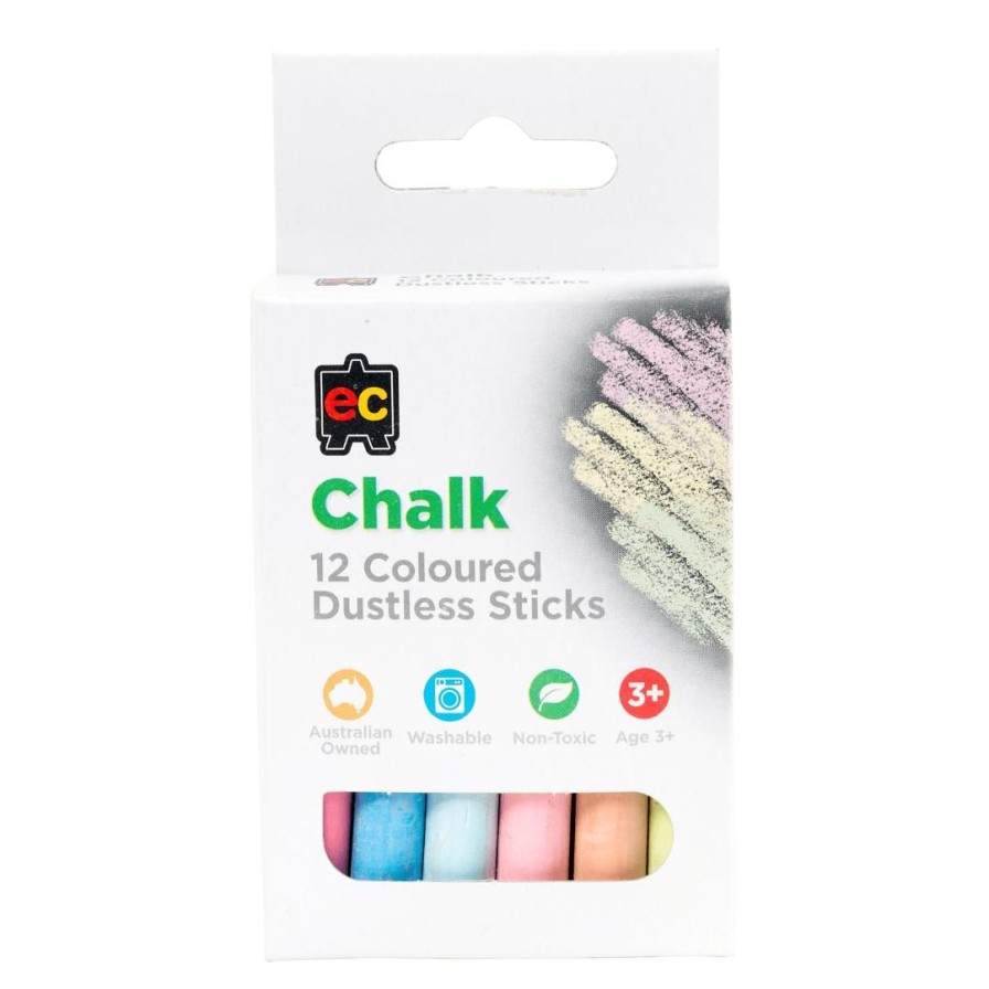 Wooden Toys ed.vantage Baby & Toddler Puzzles | Coloured Chalk-12 Pack