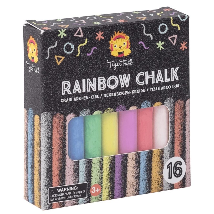 Wooden Toys Tiger Tribe Fine Motor Skills | Rainbow Chalk-Packet Of 16