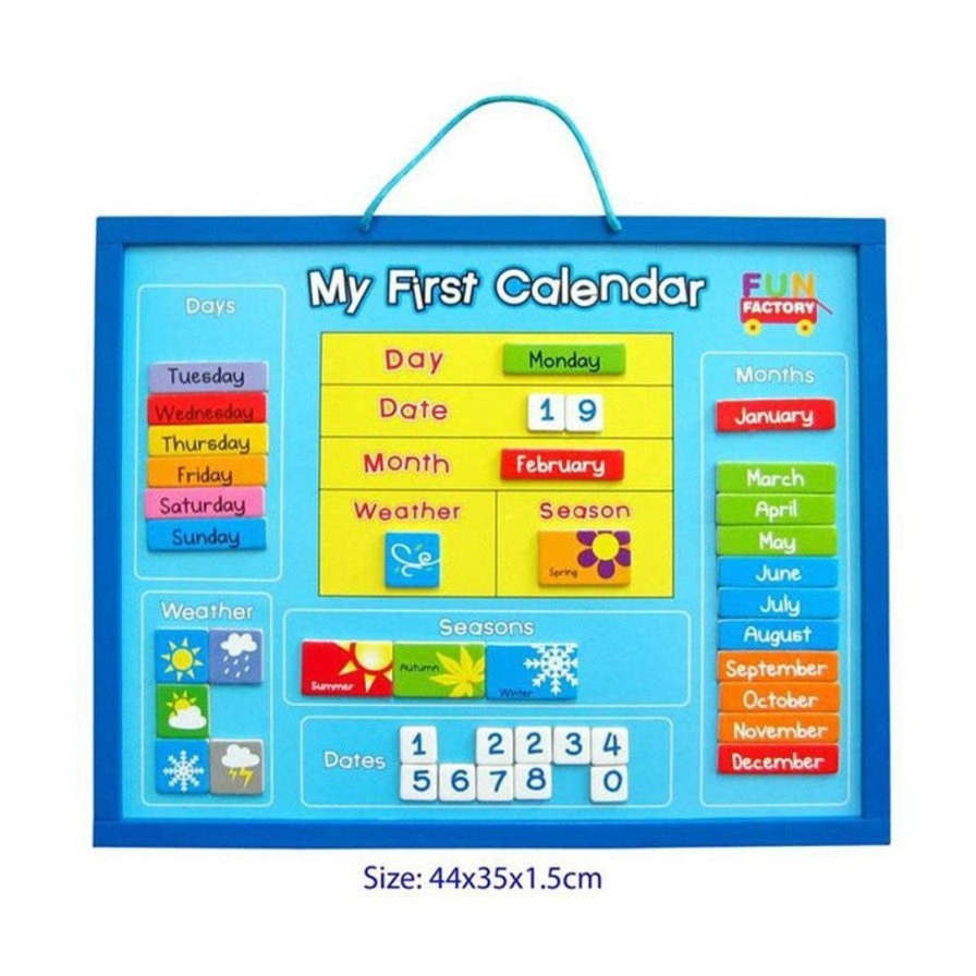 Wooden Toys Fun Factory Literacy Toys | My First Magnetic Calendar