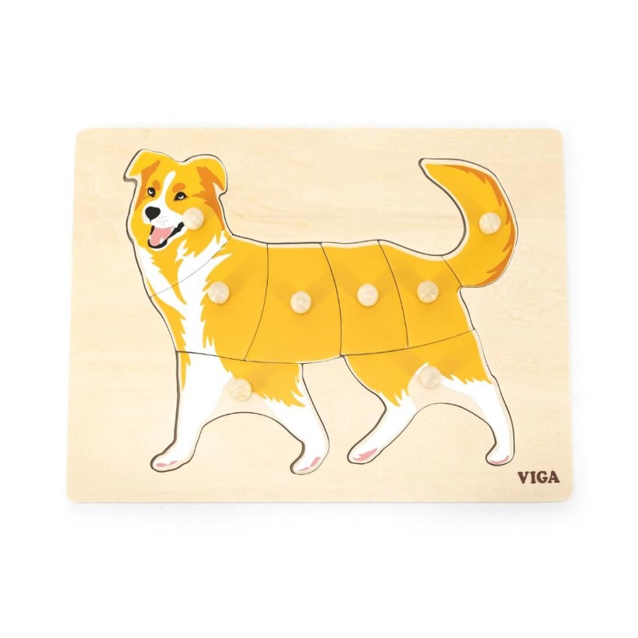 Wooden Toys Viga Montessori Toys | Montessori Wooden Puzzle-Dog