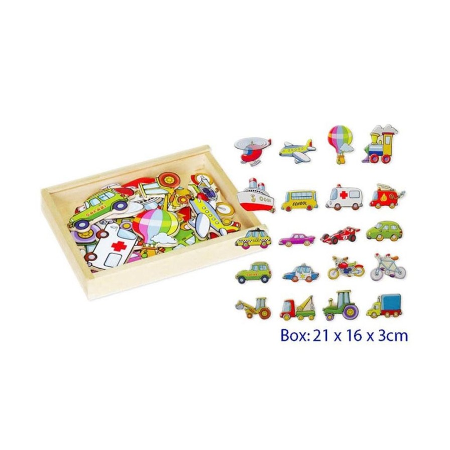 Wooden Toys Fun Factory Baby & Toddler Puzzles | Transport Magnets-20 Pce