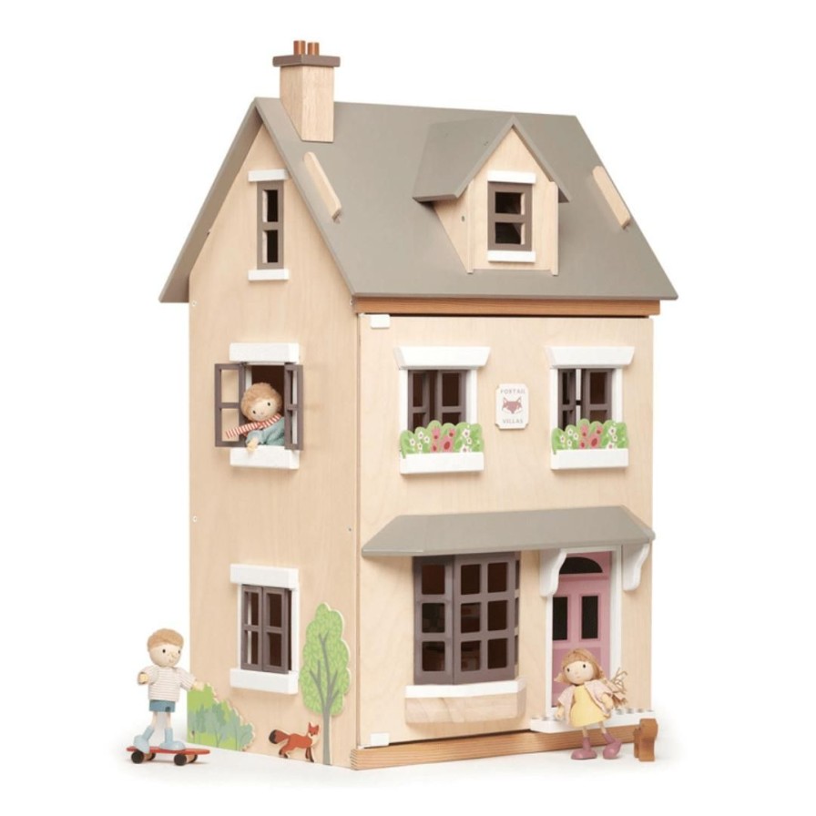 Wooden Toys Tender Leaf Toys Dolls & Dollhouses | Foxtail Villa Doll House With Furniture