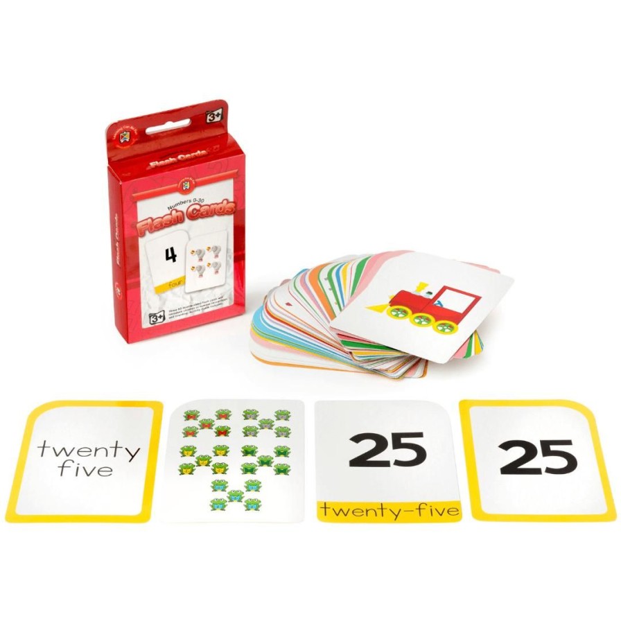 Wooden Toys ed.vantage Arts & Crafts | Numbers 0-30 Flash Cards-Write & Wipe With Marker