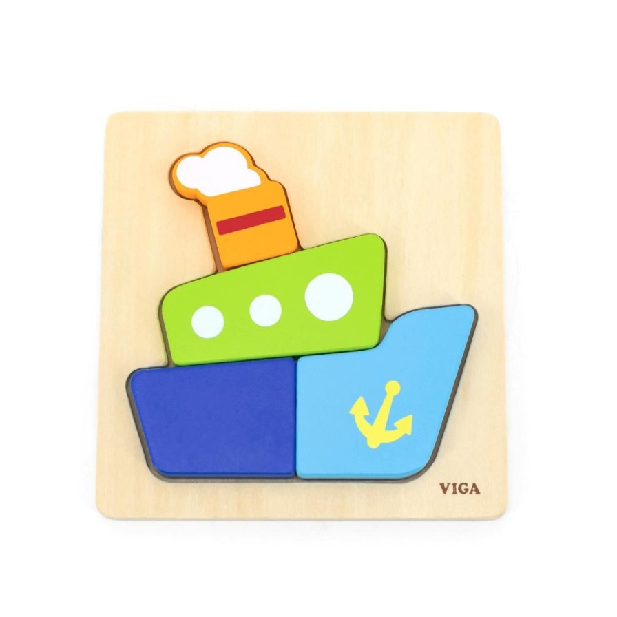 Wooden Toys Viga Jigsaw Puzzles | Mini Block Puzzle-Boat