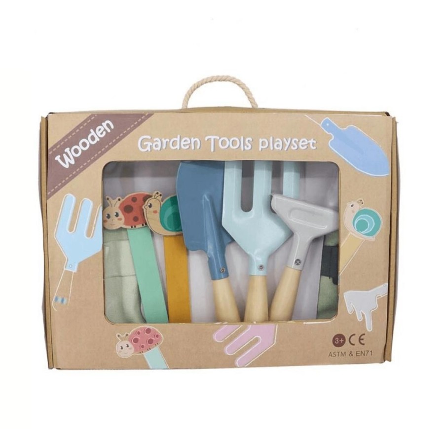 Wooden Toys Kaper Kidz Outdoor Play | Garden Tool Set With Belt