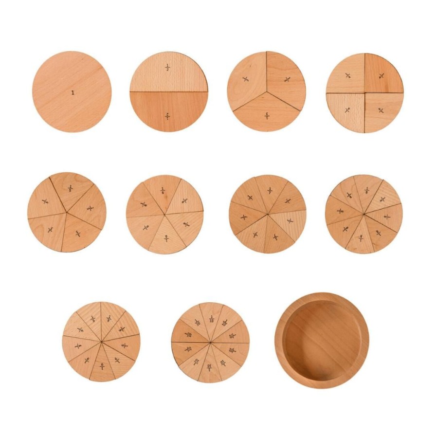 Wooden Toys Freckled Frog Numeracy | Layered Fraction Puzzle