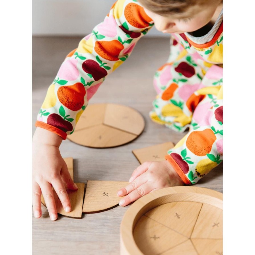 Wooden Toys Freckled Frog Numeracy | Layered Fraction Puzzle